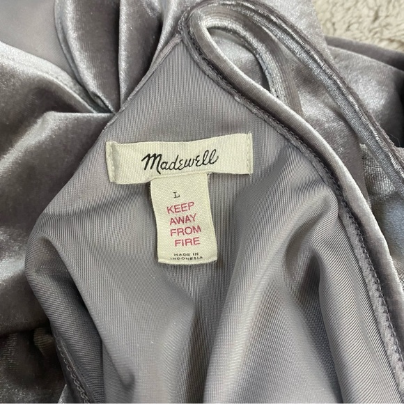 Madewell Velvet Pajama Cami Top Silver Gray size Large - Picture 5 of 10